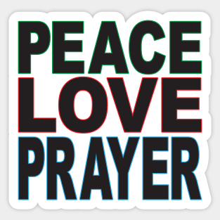 Peace Love Prayer outline 2 Sticker